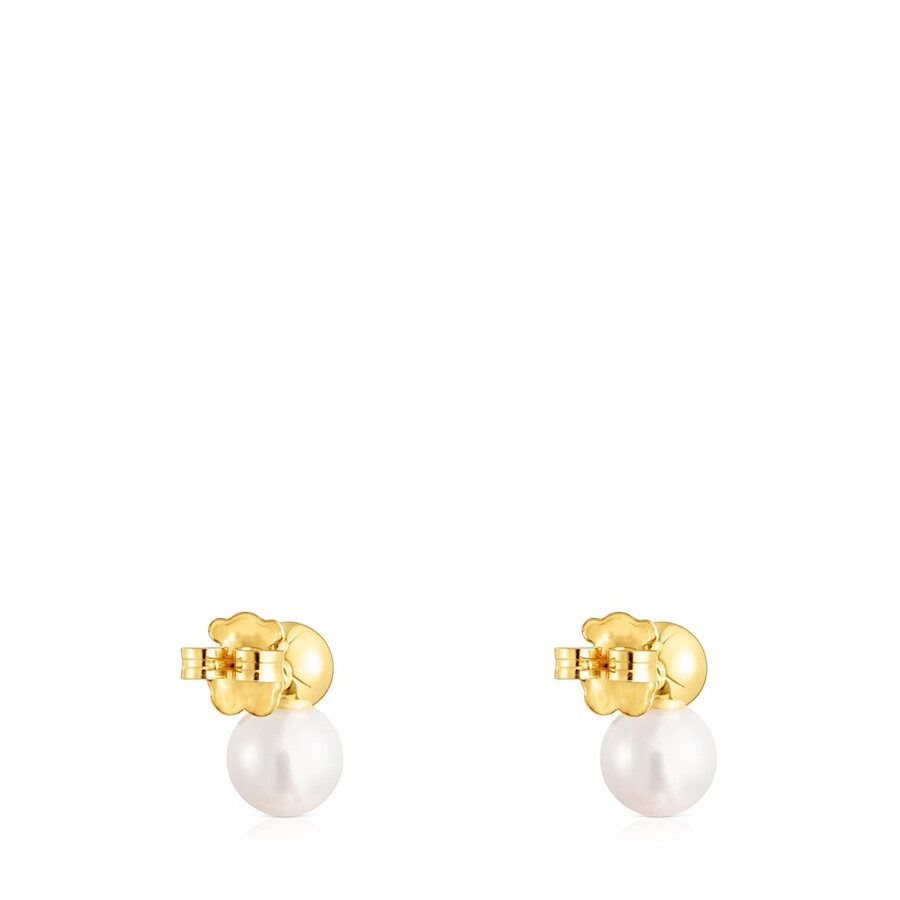orecchini in argento vermeil lucido con grande perla