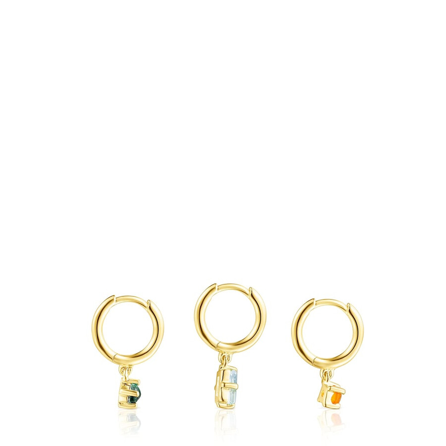 set di orecchini tous good vibes in argento vermeil con pietre preziose