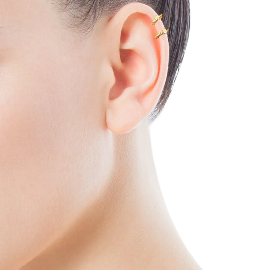 piercing allorecchio tous basics in acciaio ip color oro