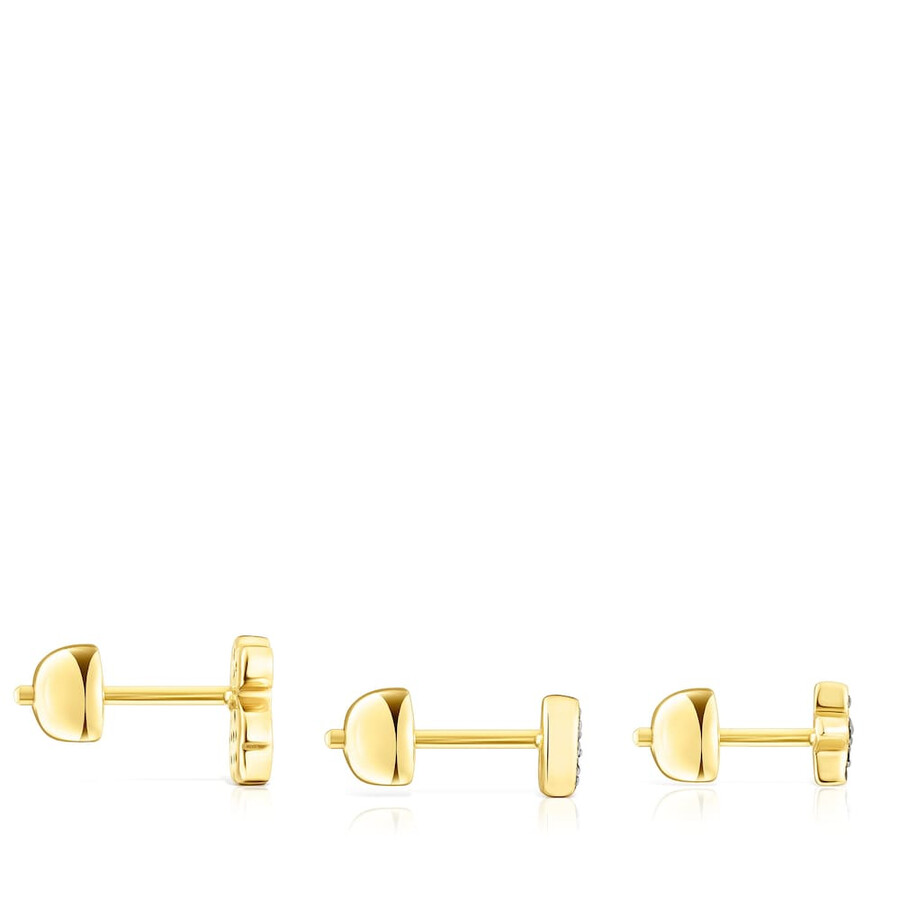 confezione di piercing allorecchio tous basics in argento vermeil con spinello