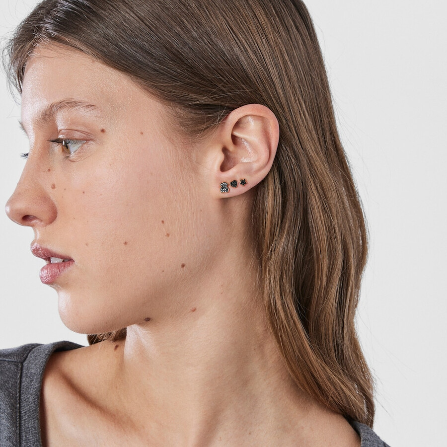 confezione di piercing allorecchio tous basics in argento vermeil con spinello
