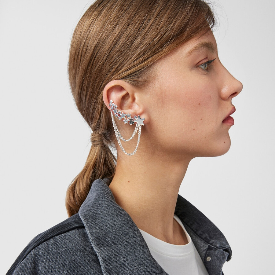 silver magic nature climber earcuff con spinelli