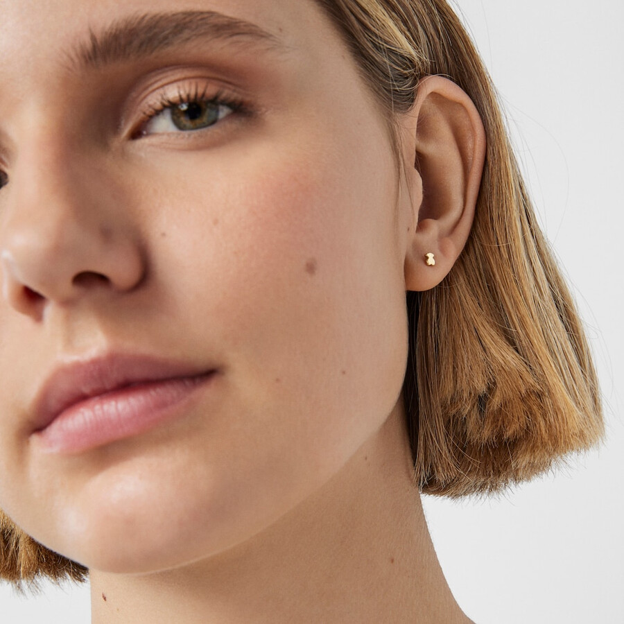 confezione di piercing per orecchie tous pearl in oro con diamante e perla