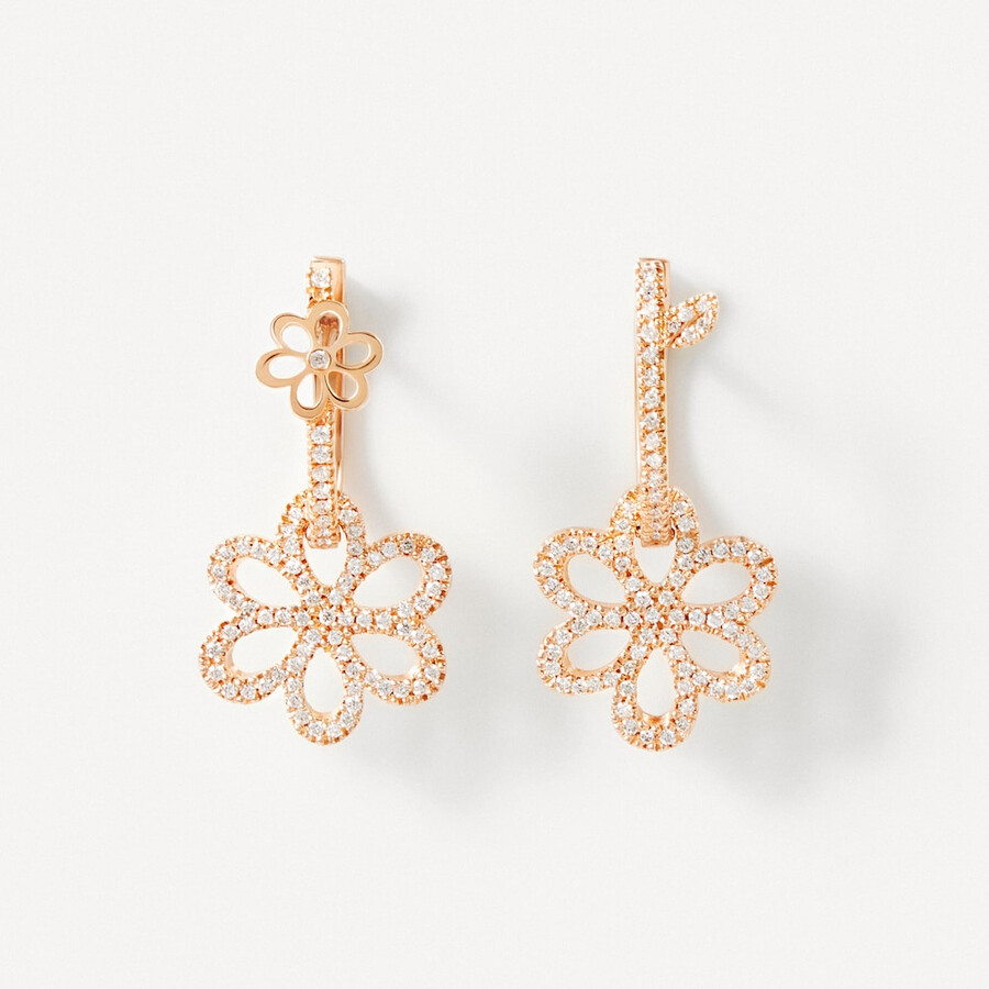 orecchini a cerchio in oro rosa con diamanti tous atelier