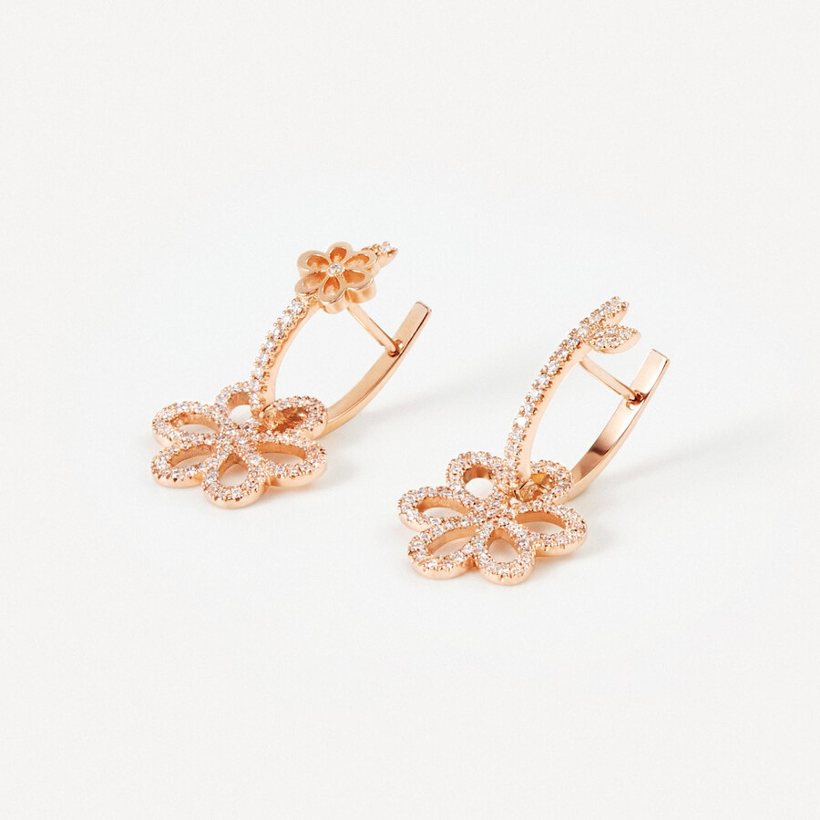 orecchini a cerchio in oro rosa con diamanti tous atelier