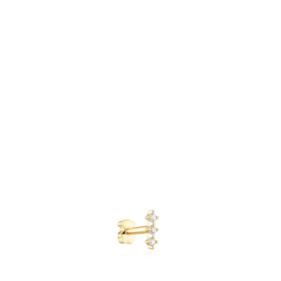 piercing allorecchio con striscia doro e diamanti les classiques