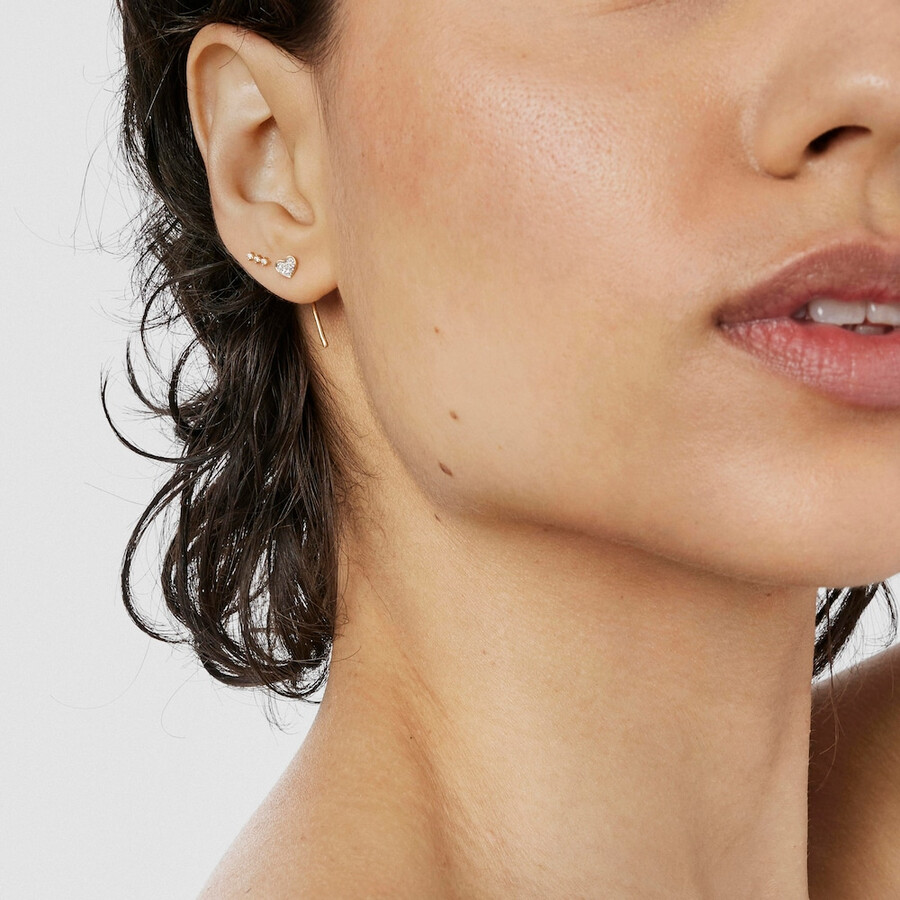 piercing allorecchio con striscia doro e diamanti les classiques