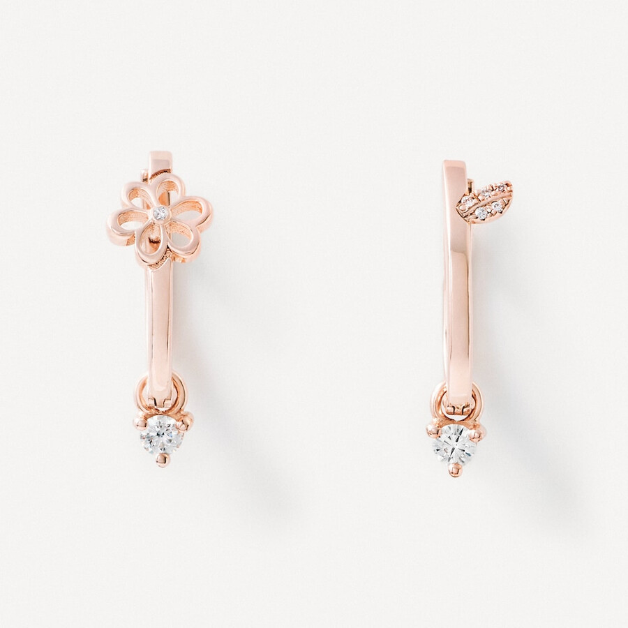 orecchini a cerchio in oro rosa con diamanti tous atelier