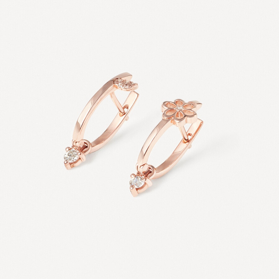 orecchini a cerchio in oro rosa con diamanti tous atelier