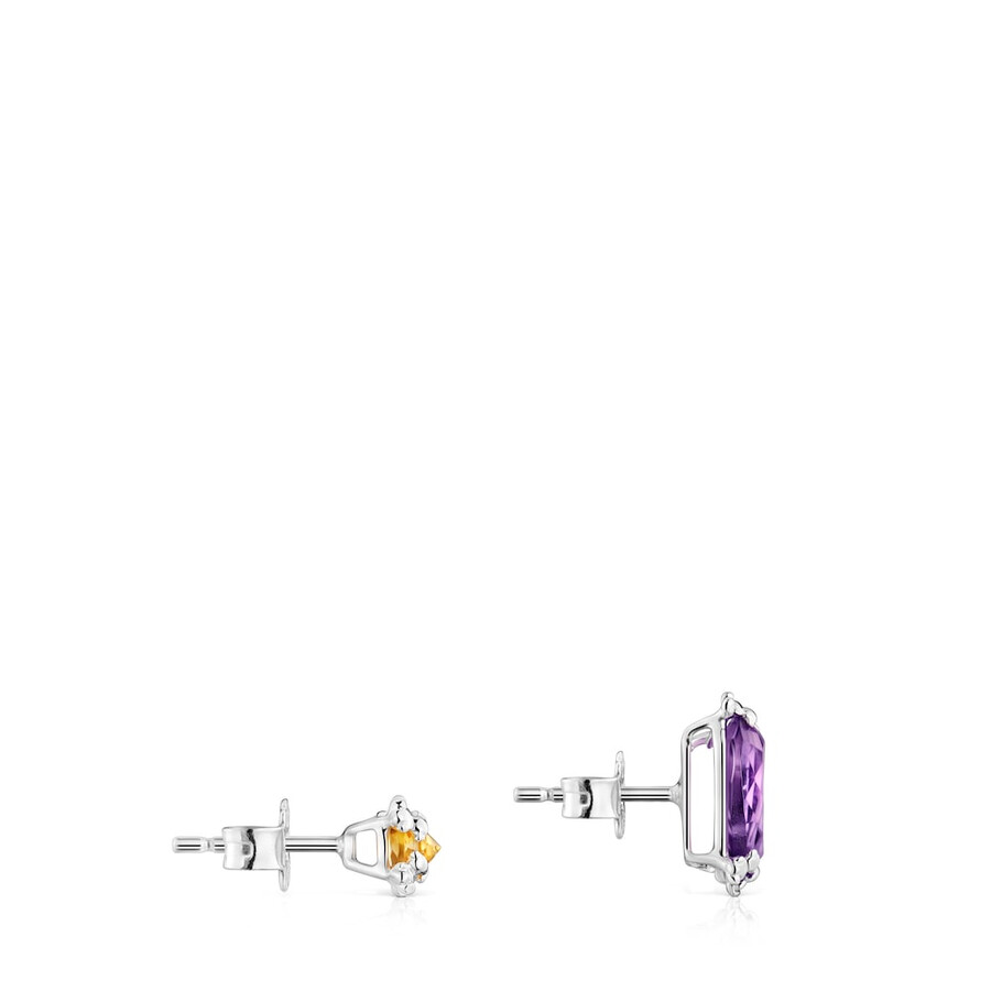 set di due orecchini color pills in argento con pietre preziose