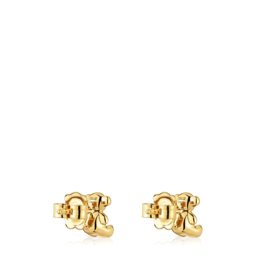 orecchini a forma di piccolo orso con placcatura in oro 18kt su argento e ametista bold bear