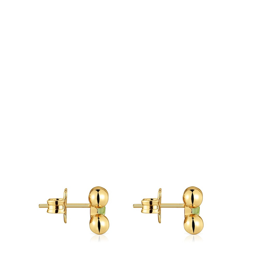 orecchini corti con placcatura in oro 18kt su argento e peridoto sugar party