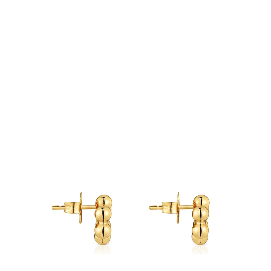 orecchini corti a forma di fiore con placcatura in oro 18kt su argento e rodolite sugar party