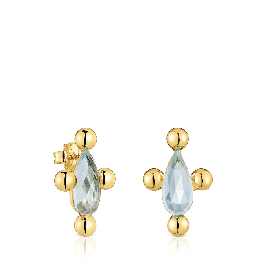 orecchini a cuore corti con placcatura in oro 18kt su argento e topazio sugar party