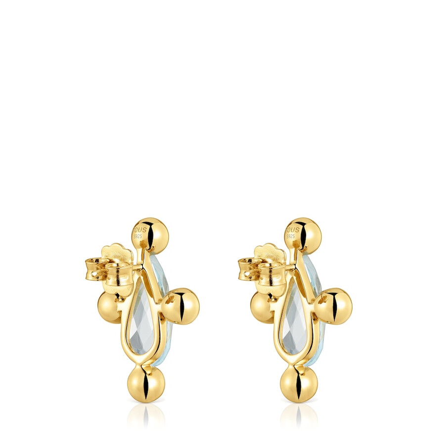 orecchini a cuore corti con placcatura in oro 18kt su argento e topazio sugar party