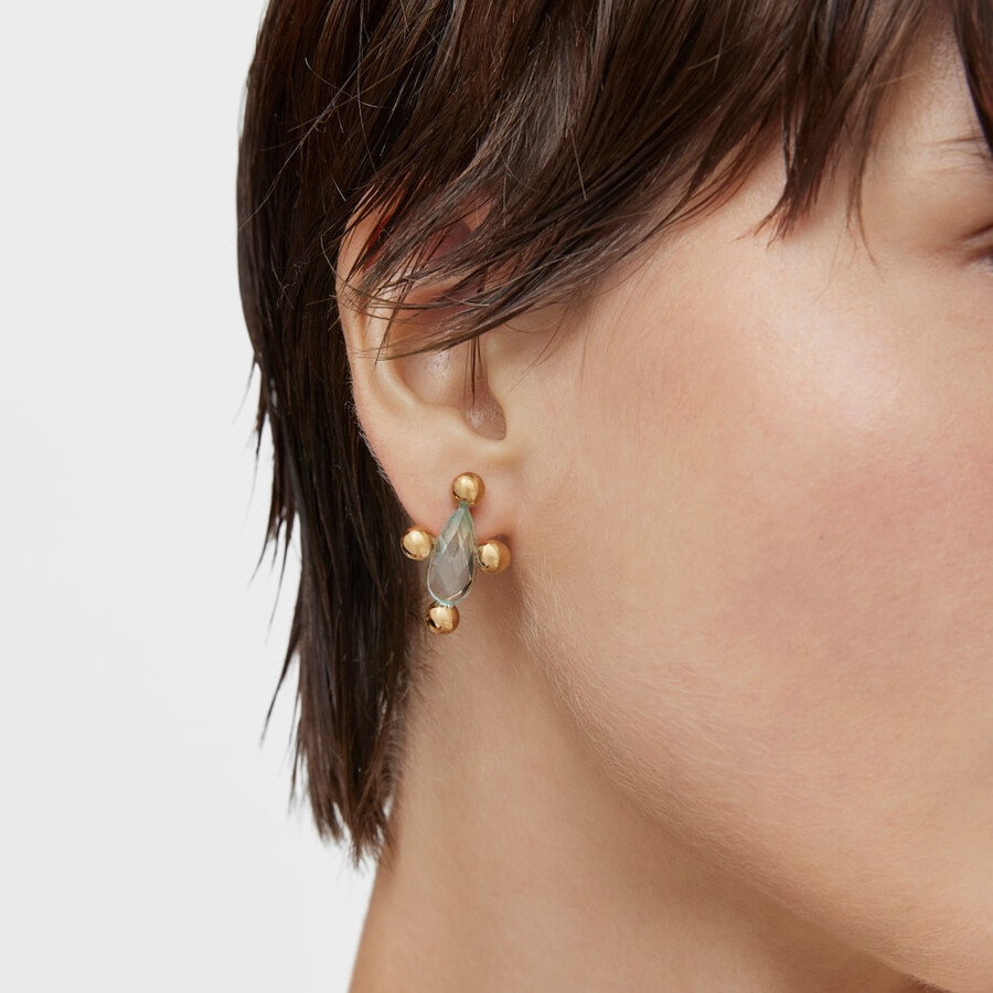 orecchini a cuore corti con placcatura in oro 18kt su argento e topazio sugar party
