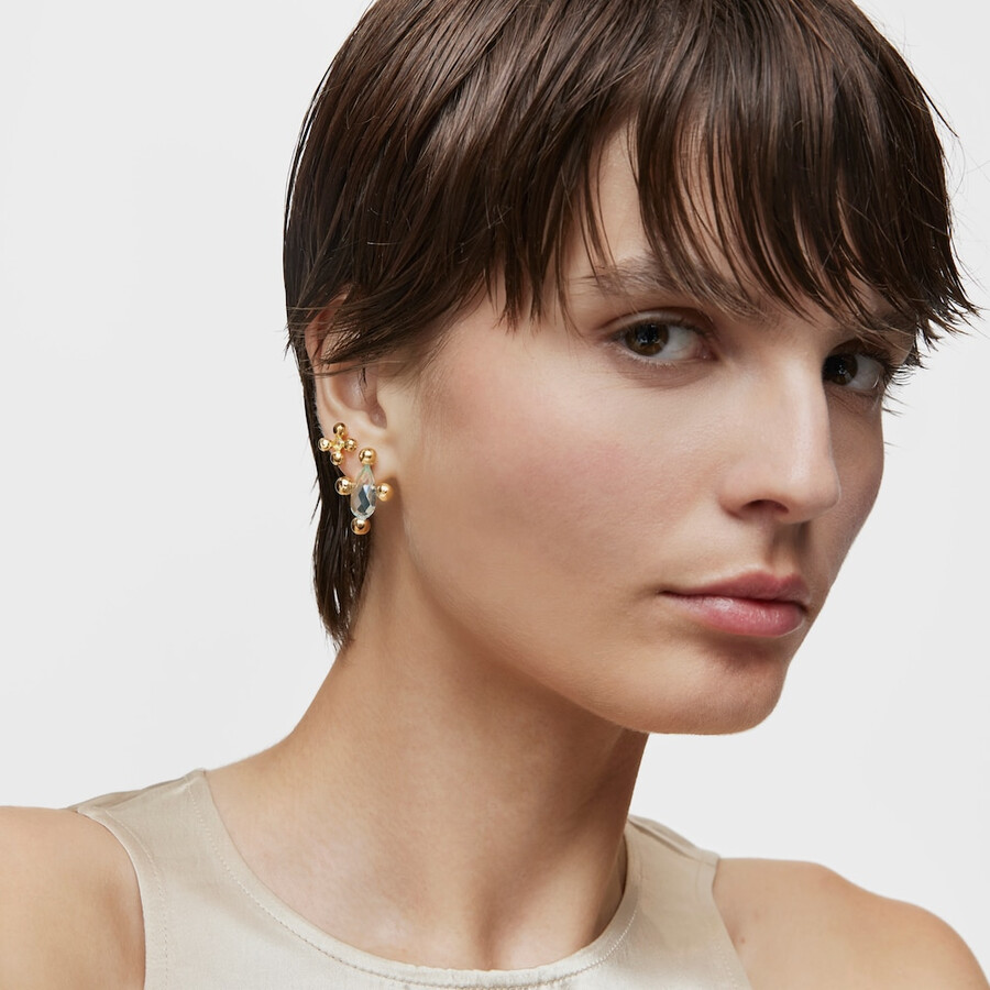 orecchini a cuore corti con placcatura in oro 18kt su argento e topazio sugar party