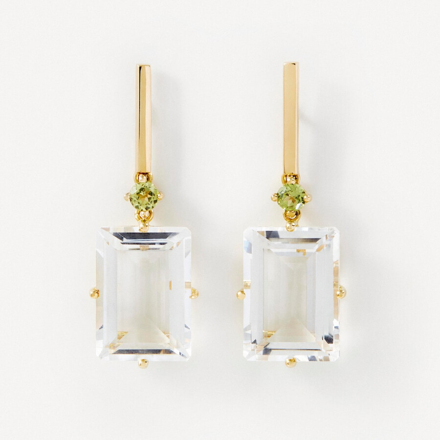 orecchini in oro con peridoto e cristallo di rocca tous atelier