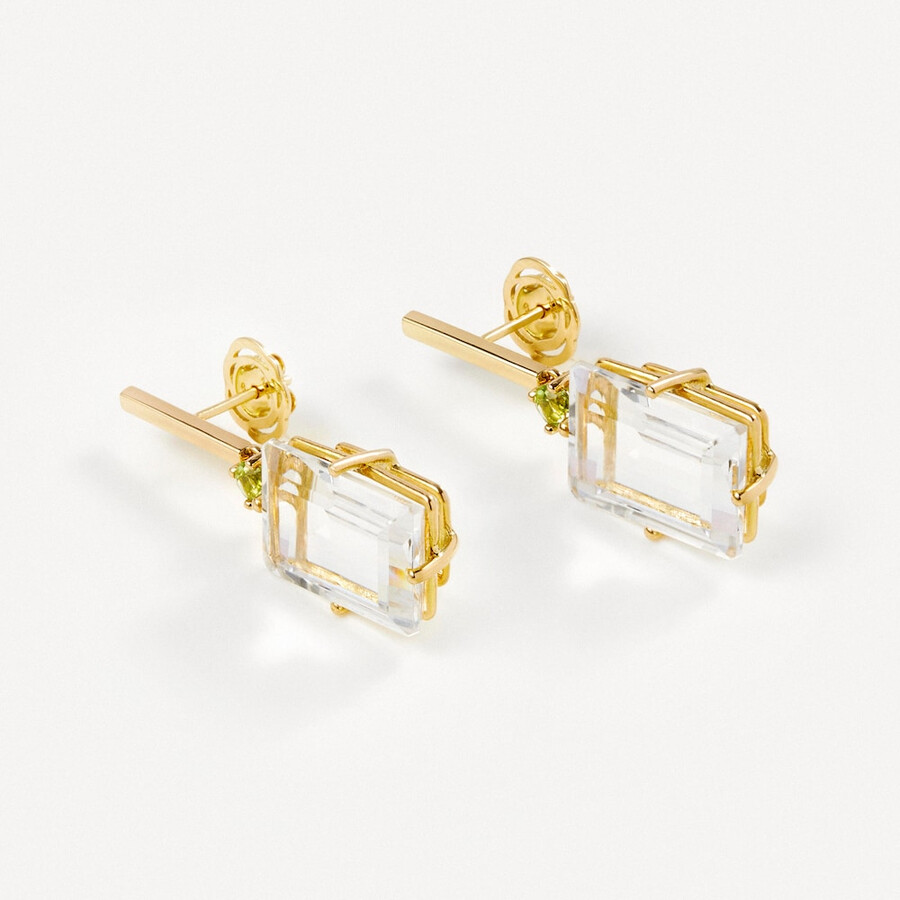 orecchini in oro con peridoto e cristallo di rocca tous atelier
