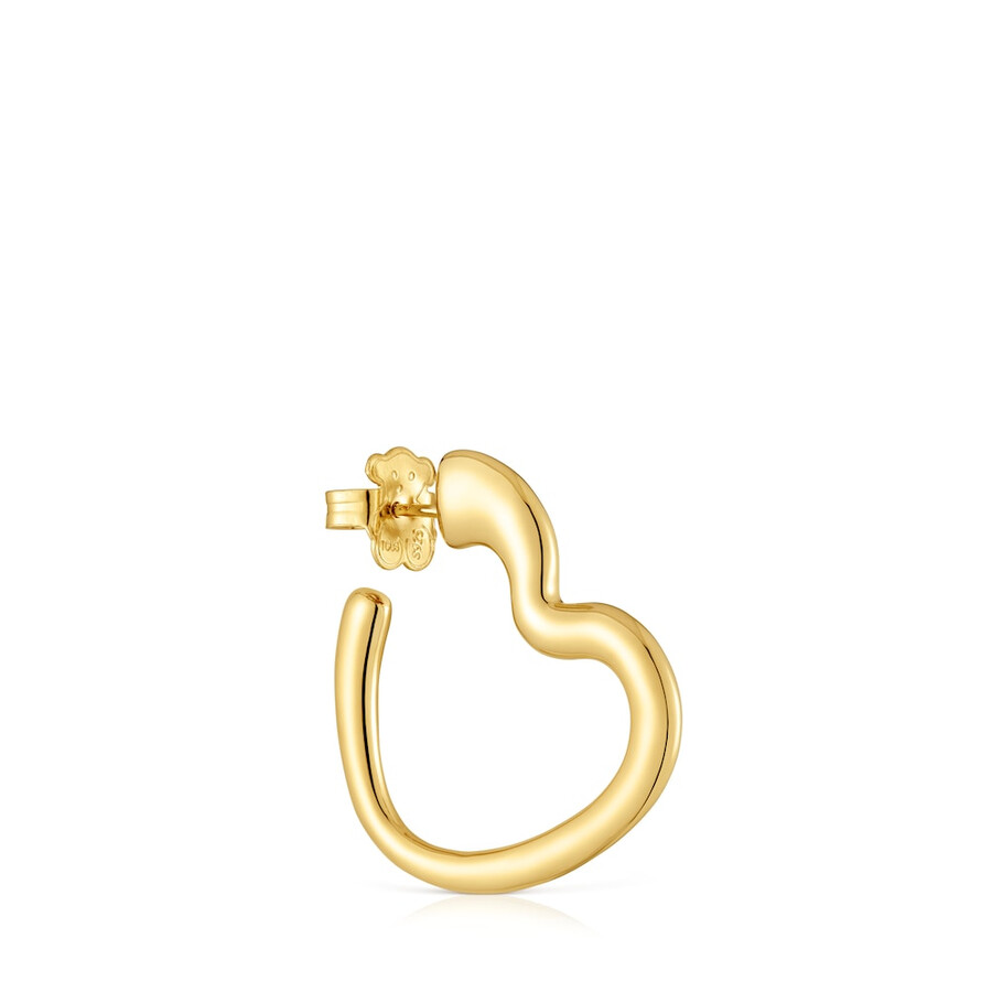 orecchino a cerchio con cuore singolo placcato in oro 18kt su argento my other half