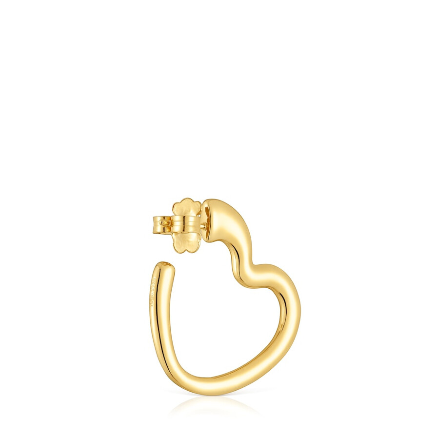 orecchino a cerchio con cuore singolo placcato in oro 18kt su argento my other half