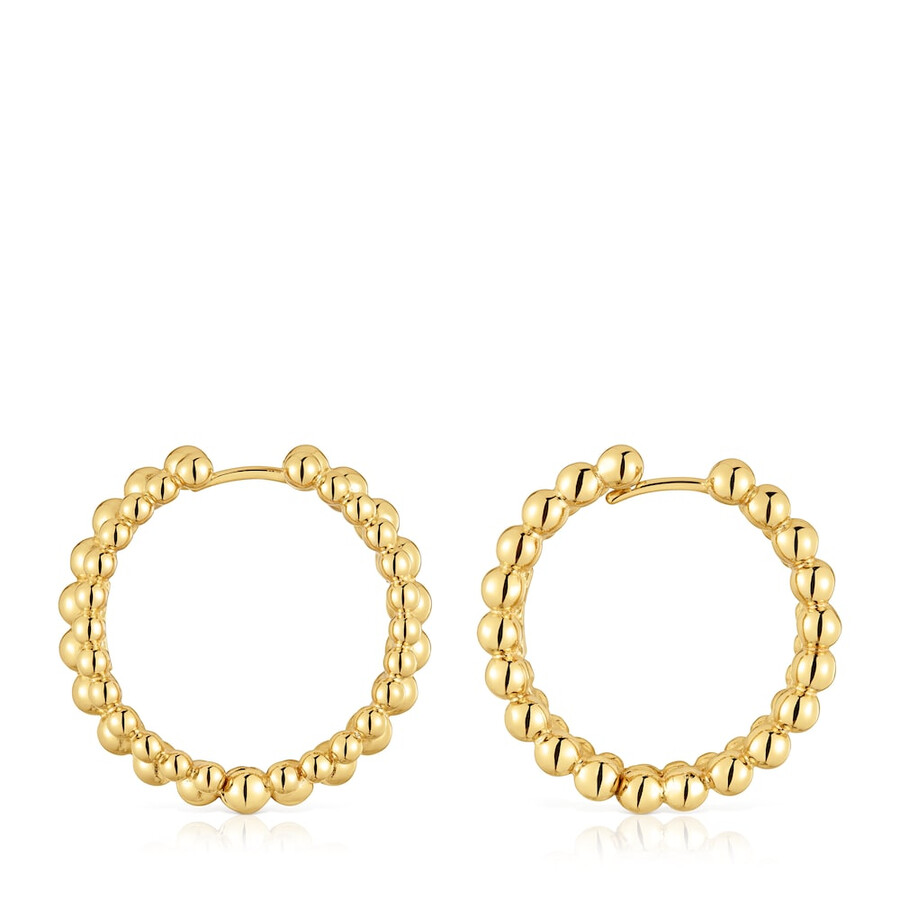 orecchini a doppio cerchio con placcatura in oro 18kt su argento lucido