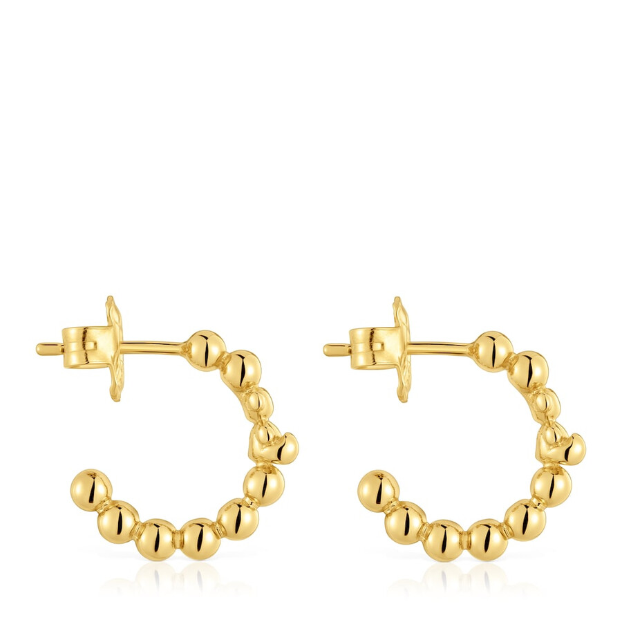 orecchini a cerchio con placcatura in oro 18kt su argento e motivo orso gloss