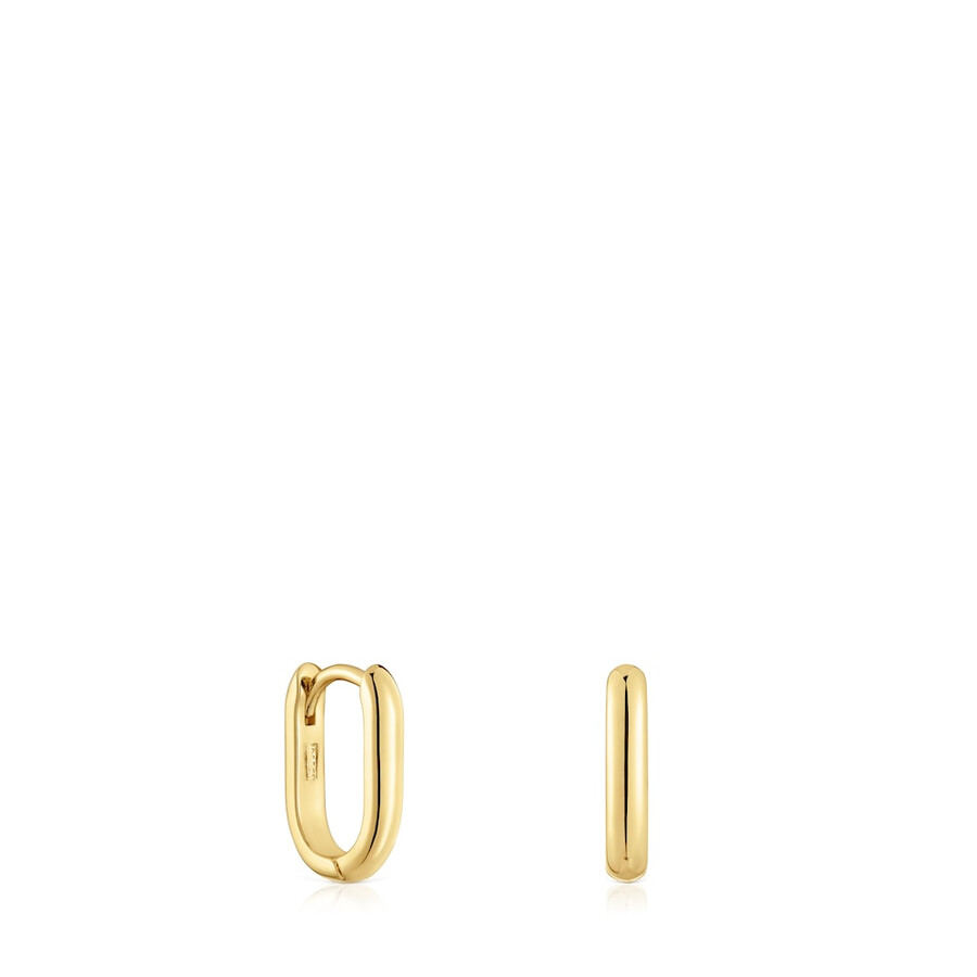 orecchini a cerchio corti da 12 mm con placcatura in oro 18kt su argento tous basics