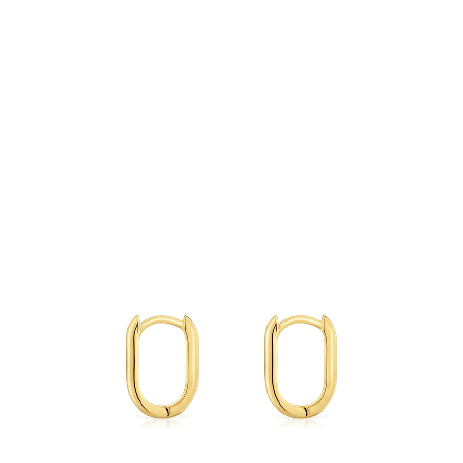 orecchini a cerchio corti da 12 mm con placcatura in oro 18kt su argento tous basics