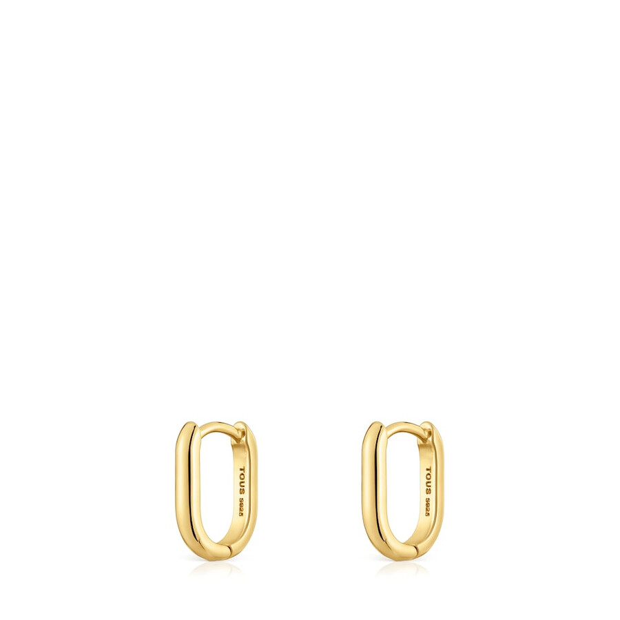orecchini a cerchio corti da 12 mm con placcatura in oro 18kt su argento tous basics