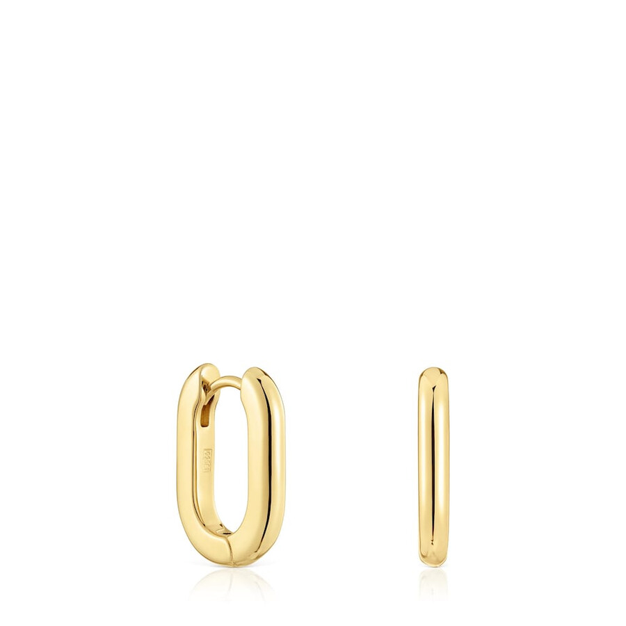 orecchini a cerchio corti da 182 mm con placcatura in oro 18kt su argento tous basics