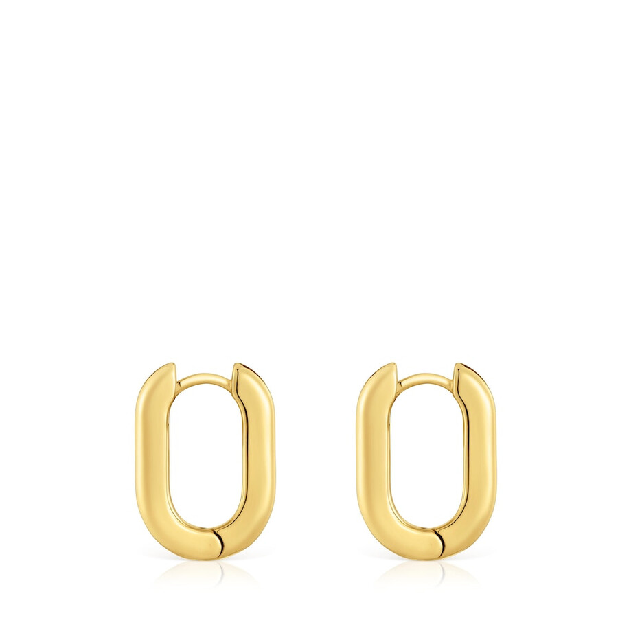 orecchini a cerchio corti da 182 mm con placcatura in oro 18kt su argento tous basics