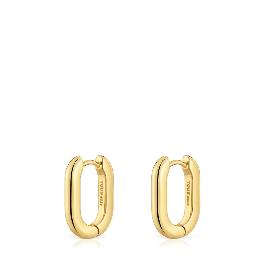 orecchini a cerchio corti da 182 mm con placcatura in oro 18kt su argento tous basics