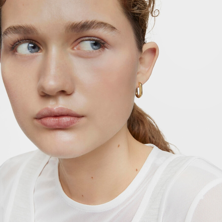 orecchini a cerchio corti da 182 mm con placcatura in oro 18kt su argento tous basics