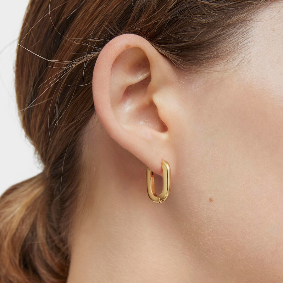orecchini a cerchio corti da 182 mm con placcatura in oro 18kt su argento tous basics