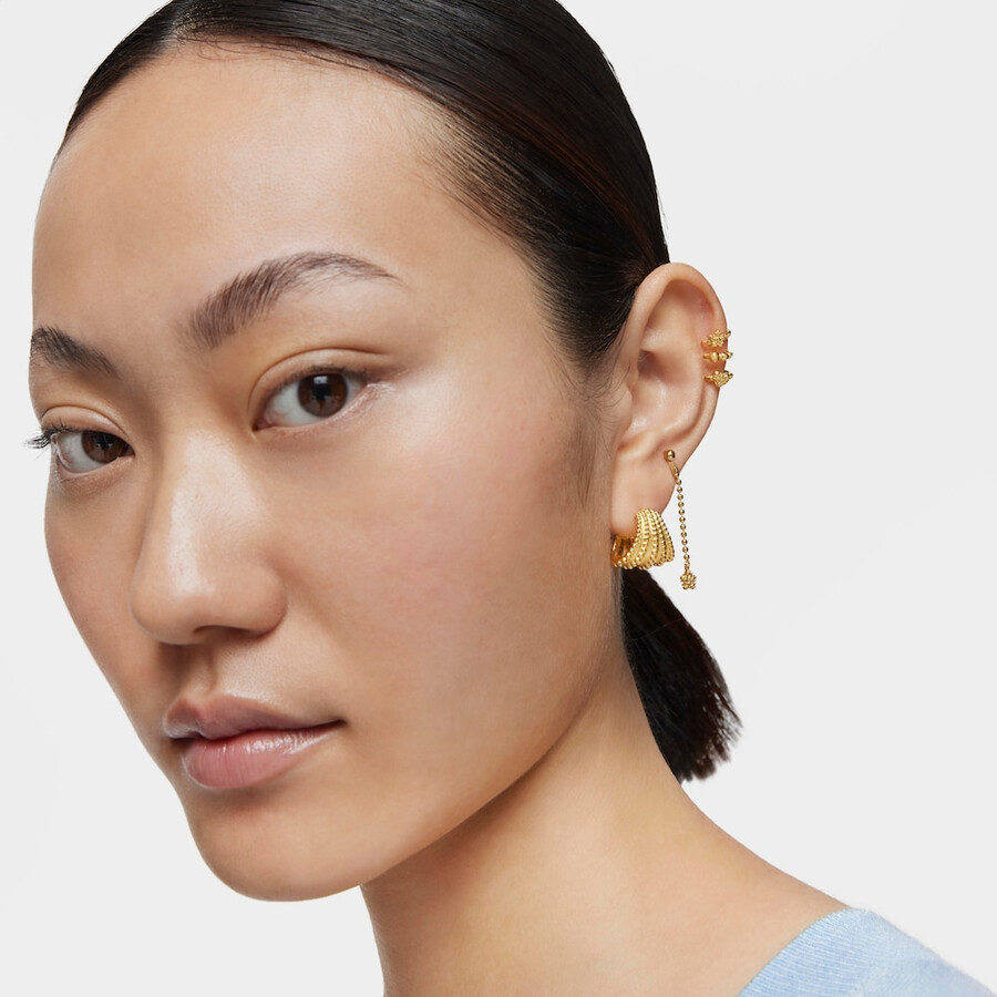 orecchini a cerchio corti con placcatura in oro 18kt su argento tous grain