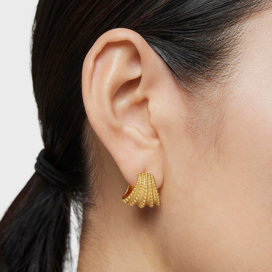 orecchini a cerchio corti con placcatura in oro 18kt su argento tous grain