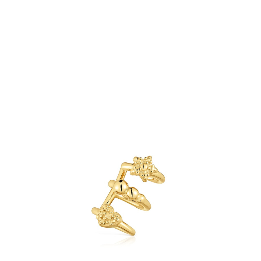 orecchino a spirale con placcatura in oro 18kt su argento tous grain