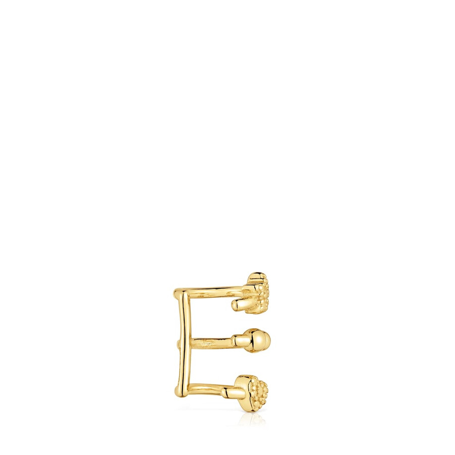 orecchino a spirale con placcatura in oro 18kt su argento tous grain