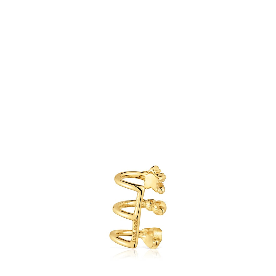 orecchino a spirale con placcatura in oro 18kt su argento tous grain