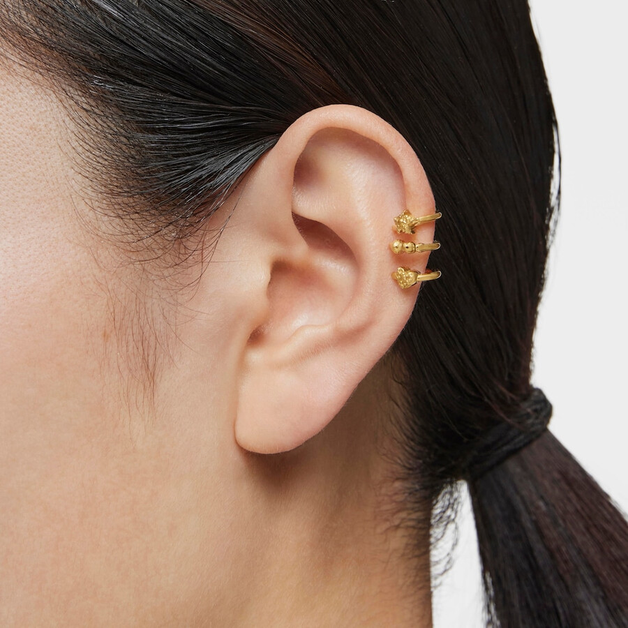 orecchino a spirale con placcatura in oro 18kt su argento tous grain