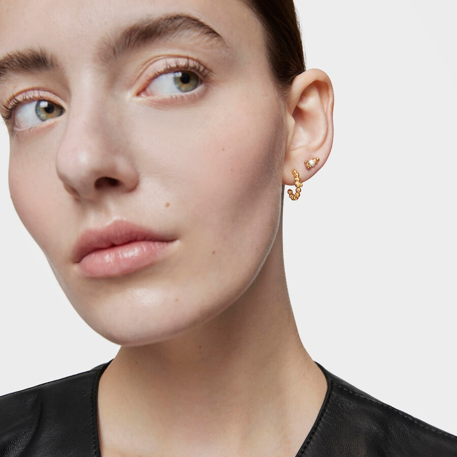 orecchino climber con placcatura in oro 18kt su argento e perla coltivata tous grain