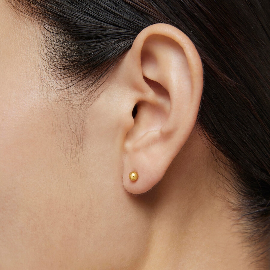 orecchino lungo individuale con placcatura in oro 18kt su argento tous grain