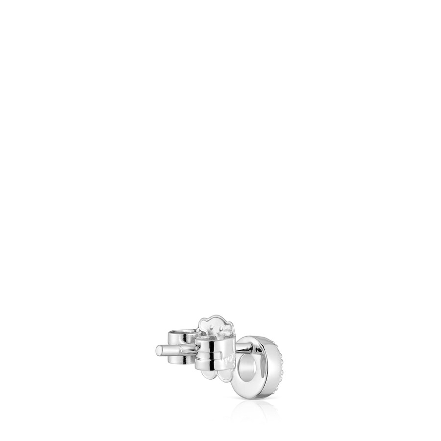 orecchino singolo piccolo cerchio in oro bianco con diamanti tous grain