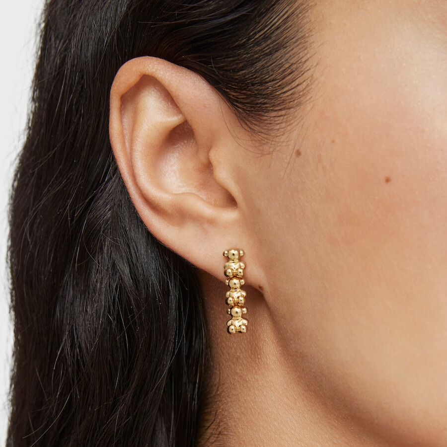 orecchini lunghi placcati in oro 18kt su argento con motivi a forma di orso bold bear