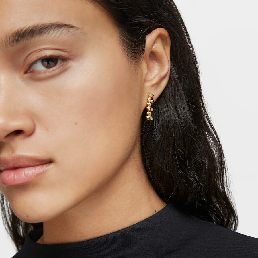 orecchini lunghi placcati in oro 18kt su argento con motivi a forma di orso bold bear