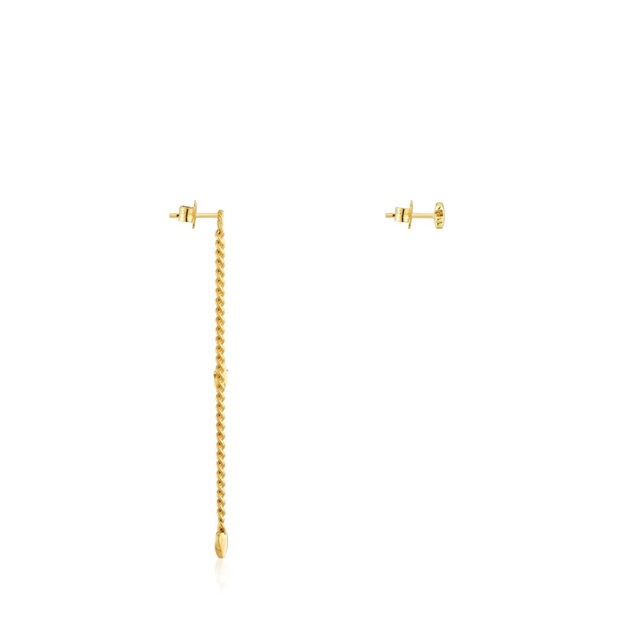 orecchini lunghicorti placcati in oro 18kt su argento con motivo audace