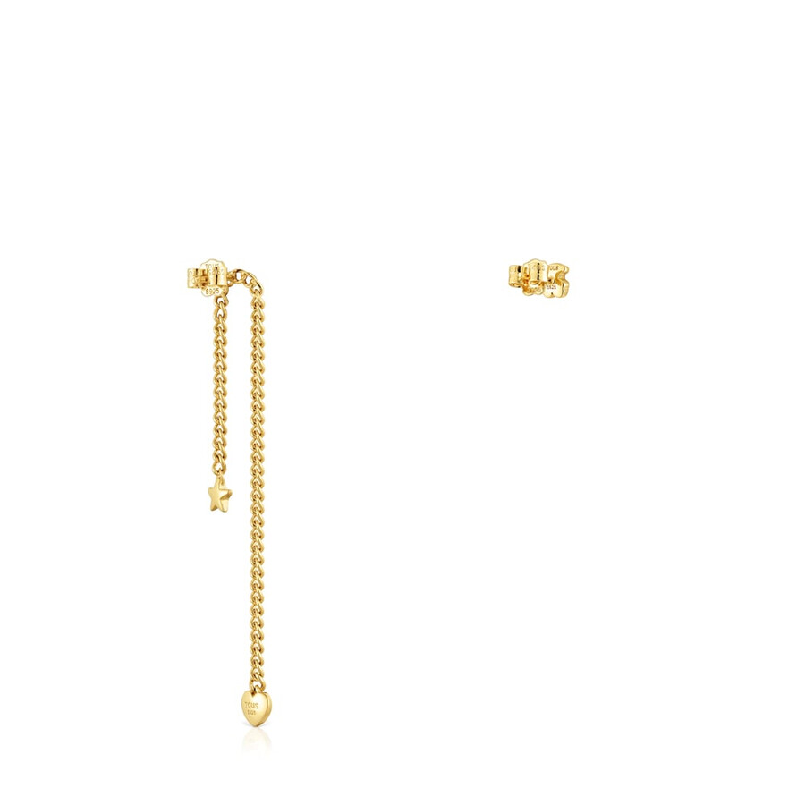 orecchini lunghicorti placcati in oro 18kt su argento con motivo audace