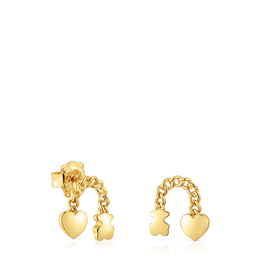 orecchini corti placcati in oro 18kt su argento con motivi bold motif