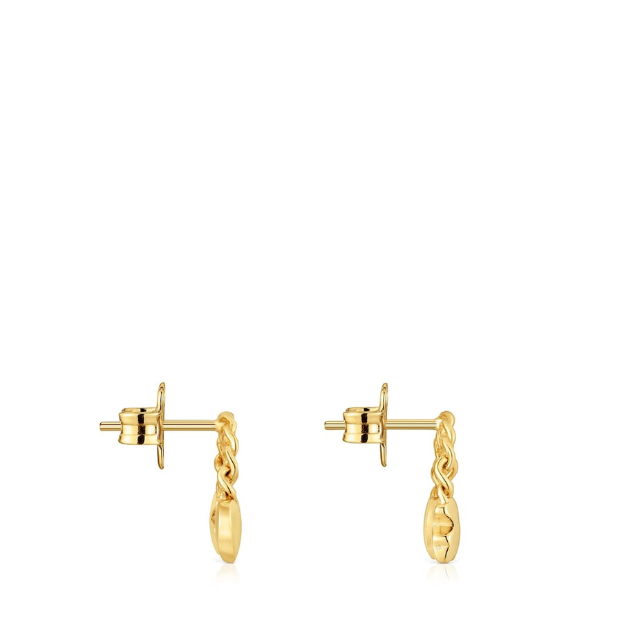 orecchini corti placcati in oro 18kt su argento con motivi bold motif